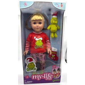 My Life  Poseable Grinch Sleepover 18 inch Doll, Blonde Hair, Blue Eyes 2022 NEW